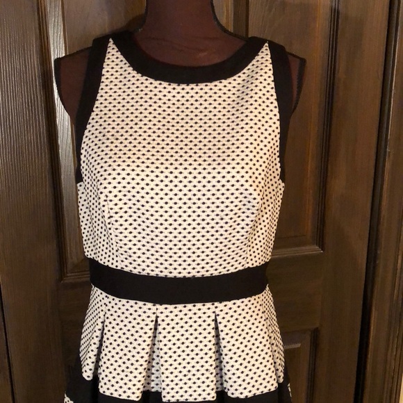 Elle Structured Polka Dot Sleeveless Dress 8 - Picture 2 of 6